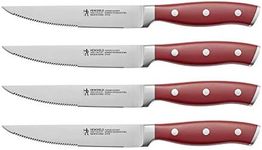 HENCKELS Forged Accent, Set of 4, Stainless Steel, Steak Knives, Red Handle, 19547-004