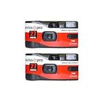 Swiss Plus Pro Disposable Camera Single Use Film Ultramax 400 27 Exposure Flash - 2 pack