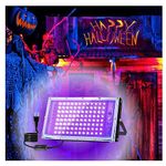 LED Black Light Outdoor for Glow Party 50w w Plug Switch, UVA Lamp 380-405nm Waterproof IP65 for Halloween&Christmas Decor, Body Paint, Poster, Tapestry, Stage Lighting, Luz Negra