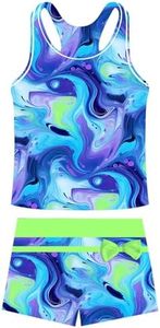 UNIFACO Bathing Suits for Teen Girls Size 14 Swimsuit Kids Boyshort Tankini Sets Modest Swimwear