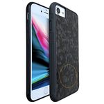 molzar Grip Series for iPhone SE3&2/8/7/6 Case with Real Forged Carbon Fiber, Built-in Metal Plate for Magnetic Mount, Support Wireless Charging, Glossy Black/Forged