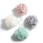 KPSHIRE Pack of 4 Shower Puff Bath Sponge - Extra Soft Shower Loofah for Scrubbing & Exfoliating | Multicolor Shower Sponge - Comfortable Body Scrubber | Shower Scrunchie for Men Women & Babies