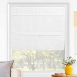 CHICOLOGY Magnetic Roman Shades, Fabric Window Treatment It's Perfect for Dining Room/Bedroom/Kitchen/Office and More, 36" W X 64" H, Runway White (Light Filtering)