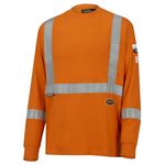 Pioneer FR Long Sleeve Shirts for Men - ARC Rated Hi Vis Flame Resistant Cotton Safety Work Shirt - Class 2 - 9 Cal - Orange