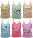 BODYCARE Girl's Regular fit Plain Vest 100% Cotton Vest | Skin Friendly | Lightweight | Sleeveless Design | Multicolor | Pack of 6