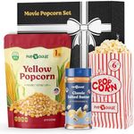 Popcorn Kernels Popcorn Seasoning Movie Theater Gift Basket Set, Bulk Popcorn Kernels With Classic Salted Butter Flavoring Set, Non-GMO Gluten Free, Includes 6 Popcorn Bags Movie Night Supplies Gifts