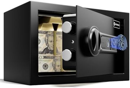 XDeer small Biometric Safe Lock Box - 0.43 Cubic Feet Fingerprint for,withSilent Mode and LED Light,Money safe for Home box, Office, and Kid，Anti-Theft