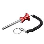 sourcing map 8mm x 80mm Weight Stack Pin with Pull Rope Magnetic Strength Training Equipment Accessories for Fitness Training Red