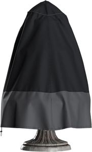 MBOOM Fountain Cover, 420D Oxford Waterproof Dustproof Winter Garden Fountain Cover Suitable for Outdoor Fountains, Black and Gray Splice (40" D x 50" H)