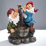 Magic Dwarves' Tabletop Waterfall Fountain office tabletop Fountain with Lights Magic & Water Pump Included 14" Tall