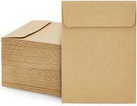 Juvale 100 Pack Small Seed Saving Envelopes - 4.5x3.25 Self Adhesive Blank Packets for Coins, Stamps, Mini Parts Storage (Brown)