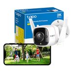 Tapo Wireless Outdoor Security Camera, Weatherproof, flexible installation, No Hub Required,Works with Alexa & Google Home,3MP Ultra-High Definition,Automatic Siren, 2-way Audio, (TC65) No Monthly Fee