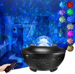 Khad's Christmas Xmas Star Projector Ocean Wave Night Light Projector Color Changing Galaxy Projector Light with Built-in Bluetooth Music Player Night Light for Kids & Adults Projector Night Light