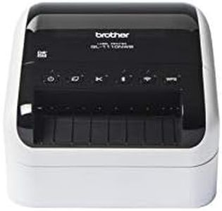 Brother QL1110NWBC - Stampante per etichette professionali da 4" con LAN, Wi-Fi, Bluetooth, 69 etichette al minuto, USB, 300 x 600 dpi, taglio automatico