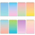 Koogel 8PCS Mini Pocket Notepads, Portable Spiral Notebooks College Ruled Notebooks Gradient Design for Women Gift Office School Supplies