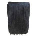 Yalulu 10 Meters Long 30 CM Wide Polyester Latin Fringe Tassel Trimming Lace DIY Latin Macrame Samba Dance Dress Stage Clothes Curtain Trim (Black)