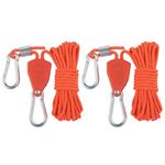 Rope Tie Downs, 2PCS 0.16 X 157.5 Inch Adjustable Tie Downs Straps with Two Clasps for Kayak Bow and Stern Secure