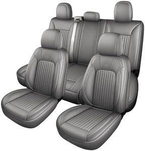 MINGBRON Ford Gray Seat Covers, Car Seat Cushion Cover Fit for 2009-2026 Ford F150 SuperCrew & 2017-2025 F250 F350 F450 Super Duty Crew Cab XL XLT Lariat King Ranch Platinum (Full Set/Gray)
