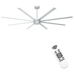 Ohniyou 96 Inch Large Industrial Ceiling Fan with Remote, DC Motor Shop Ceiling Fan with 8 Reversible Blades, 3 Downrods, 6 Speed, Indoor Outdoor Commercial Ceiling Fan for Shop Patio Garage Porch