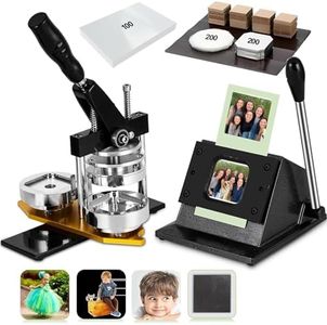 2X2in Square Fridge Magnet Maker Machine Kit, 50x50 mm DIY Photo Badge Refrigerator Sticker Press Machine with Paper Cutter, 200pcs Consumables, 100 Paper Photo