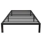 yookare 14 Inch Tall 3500lbs Heavy Duty Metal Bed Frame/ with Storage/ Mattress Foundation/ Steel Slats Platform/ Noise Free/ No Box Spring Needed,Twin XL