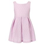 Richie House Girls' Solid Sundress with Belt at Waist RH1921-C-7/8 Lilac