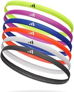 Adidas Hairband Set - 6 Thin - Bright Multi - Black, White, Red, Purple, Blue, Yellow