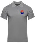 American Apple Pepsi Logo Printed Polo/Collar Half Sleeve T-Shirt for Pepsi Staff Employee Promotion T Shirt for Men and Women Grey