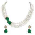 Peora Pearl Mala Necklace with Earrings for Women Girls Traditional Ethnic Jewellery Set