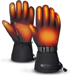 KEMIMOTO Gant Chauffant Moto Rechargeables Électriques 2500MAH Gant Moto Hiver Hommes Femmes Imperméables Écran Tactile Thermiques avec 3 Réglages de Chaleur pour Patinage Ski Bicyclette Camping