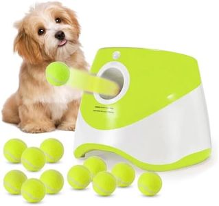 YXX-TECH Automatic Dog Ball Thrower Launcher with 12 PCS Tennis Balls,Thrower Distance 10-30ft, Interactive Dog Fetch Machine Toy for Small Dogs (New Green Dog Ball Launcher)