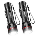 Lepro Tactical Flashlight, Led Flashlight Gifts for Men, 5 Lighting Modes Flashlights, Zoomable, Waterproof Flashlight, Powered by 3 AAA Batteries, Rechargeable Flashlight for Camping Emergency 2Pack