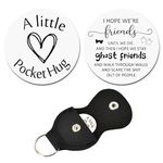 Bff Best Friend Bestie Friendship Gifts for Women Girls, Pocket Hug Token Keychain for Best Friends Birthday Christmas Gift for BFF Besties Keychains with PU Leather Keyring