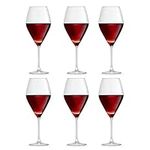 Libbey Iduna Wineglasses - 6 Pcs - Dishwasher Safe - Classic Design – Red Wine - White Wine - Sparkling Wine (Red Wine (59cl))