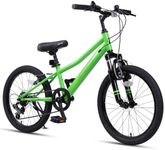 AVASTA 20'' Big Kids Mountain Bike for Age 6 7 8 9 10 11 12 Years Old Boys Girls Teen with Suspension Fork Front & Rear Dual Hand Brakes 6 Speeds Drivetrain, Green