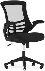 Flash Furniture Mid-Back Black Mesh Swivel Ergonomic Task Office Chair with Flip-Up Arms