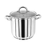 Judge Induction Stock Pot with Lid, 20cm, 5L Stainless Steel Pan, Oven-Safe Cookware, Cooking Pots & Stock Pot Induction - 25 Year Guarantee