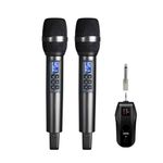 NEFFICAR UHF Wireless Microphone System with Bluetooth Receiver - Echo Control Handheld Mic for Singing, Karaoke, PA Systems, Conferences, Stage Performances