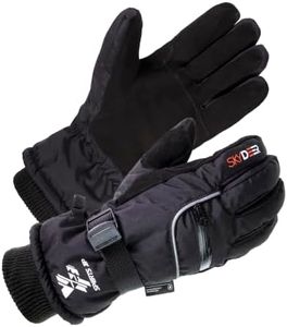 SKYDEER Waterproof Deerskin Suede Leather Ski Gloves for Snowboarding, Skiing, Ice Fishing, Snowmobile, Ice Skating, Hiking, Kayaking (SD8650T/M)