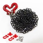 1/10 RC Car Decoration Accessories Metal Trailer Chain and Tow Hook Compatible with 1/10 RC4WD D90 Axial SCX10 RC Rock Crawler (Black)