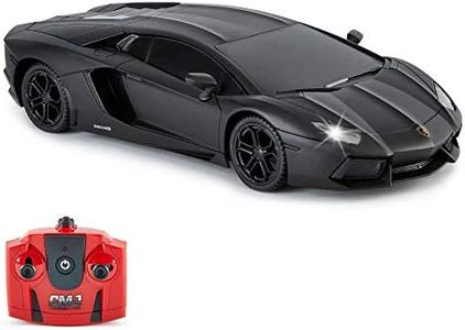 Lamborghini Aventador Official Licensed Remote Control Car with Working Lights, Radio Controlled On Road RC Car 1:24 Scale, 2.4Ghz Matte Black, Great Toys for Boys and Girls