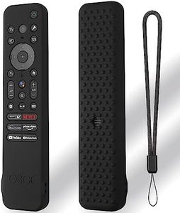 Oboe Silicone TV Remote Cover Compatible with Sony Bravia Smart Tv 2023 Voice Remote RMF-TX910U Remote Protective Cover with Lanyard (D-Black) [Remote NOT Included]