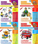 Alligator Pack of 4 Home Learning National Curriculum Activity Workbooks Maths Literacy Handwriting Childrens Pre-School Books