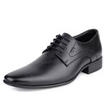 ONE8 Mens Select Premium Leather Derby Lace-Ups Classic Breathable Dress Formal Shoes Black - 6 UK