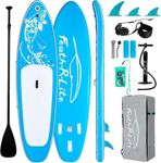 FEATH-R-LITE Inflatable Paddle Board Stand Up Paddleboards for Adults SUP with Complete Premium Accessories Pump, Adjustable Paddle, Leash, Three Fins, Waterproof Phone Bag, Repair Kit, Backpack