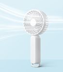 LEMOISTAR Handheld Mini Fan, 3 Speed Powerful Hand Fan, Small Pocket Fan, USB Rechargeable Battery Operated Personal Fan for Women Girl Travel Office Indoor Outdoor White