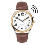 MAUJOY Mens English Talking Watch, Big and Loud Sound, Speaks The Time, Date and Alarm Time for Elderly, Visually Impaired or Blind