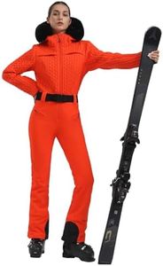 GSOU SNOW Womens Ski Suit One Piece Snow Suits Slim Jumpsuit Waterproof