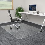 100pointONE Extra Large Office Chair Mat for Carpet, 44" x 58" Clear Desk Chair Mat for Low Pile Carpeted Floors- Easy Glide Plastic Floor Mat for Office Chair on Carpet