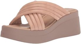 Bella Vita Made in Italy Women's Maz-Italy Platform Sandal Wedge, Nude Leather, 10 Wide